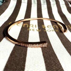 NWOT Henri Bendel Rose Gold Tone Delicate Cuff Pave Bracelet